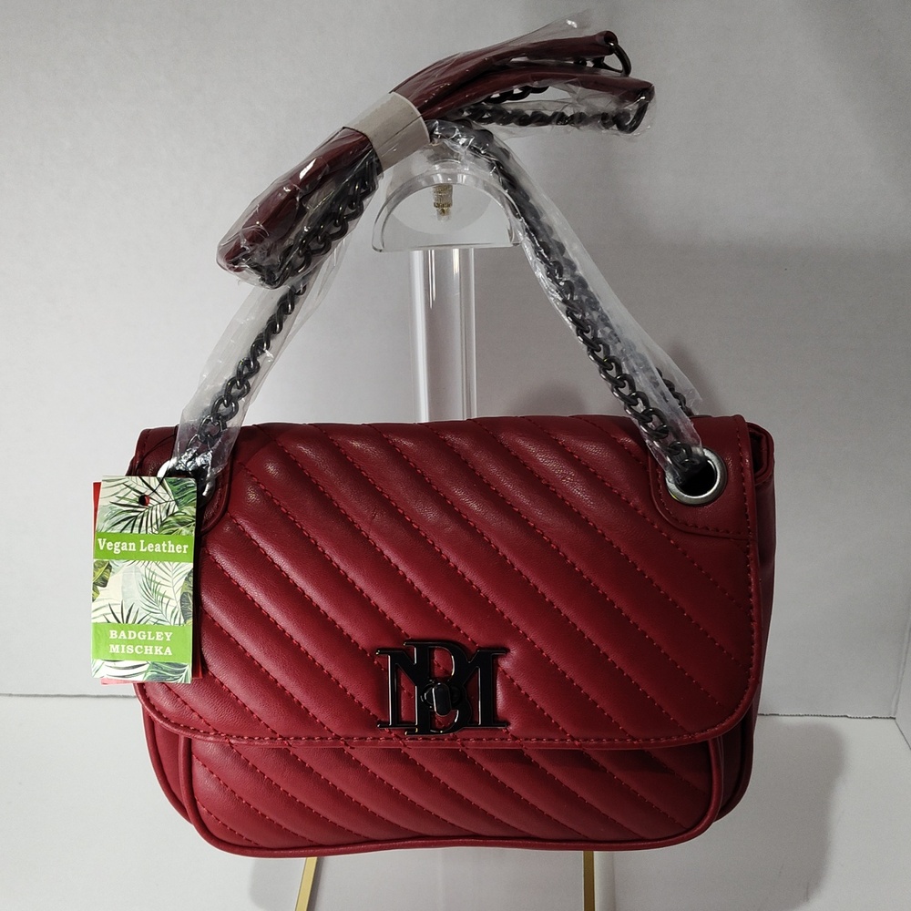 Badgley Mischka  Red Quilted Crossbody Bag